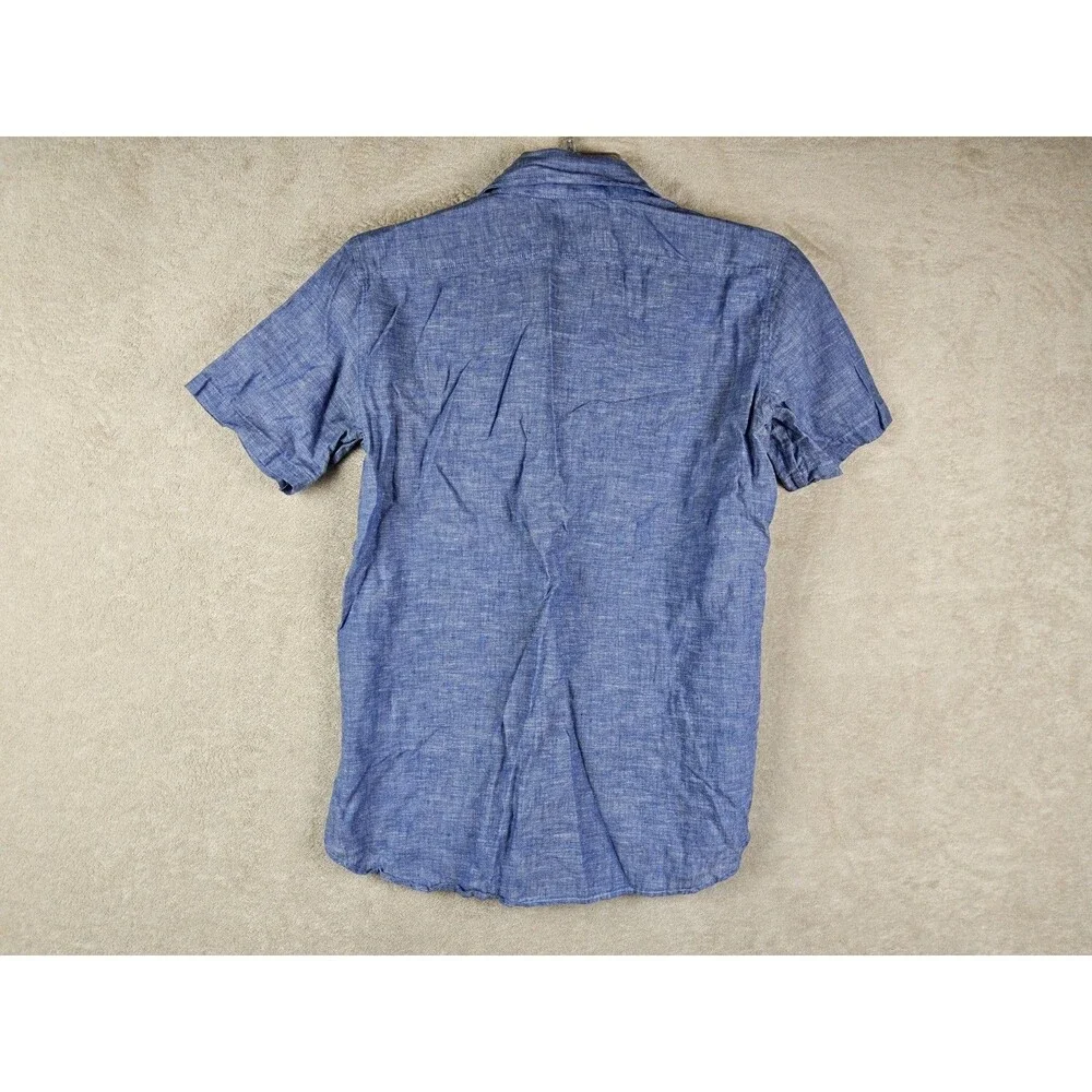 Kirrin Finch Women's Non Binary Short Sleeve Linen Cotton Shirt Size 4